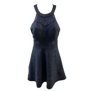 Size S Honey and Rosie Dress Navy Blue Sparkle Mesh Fit N Flare Prom Homecoming